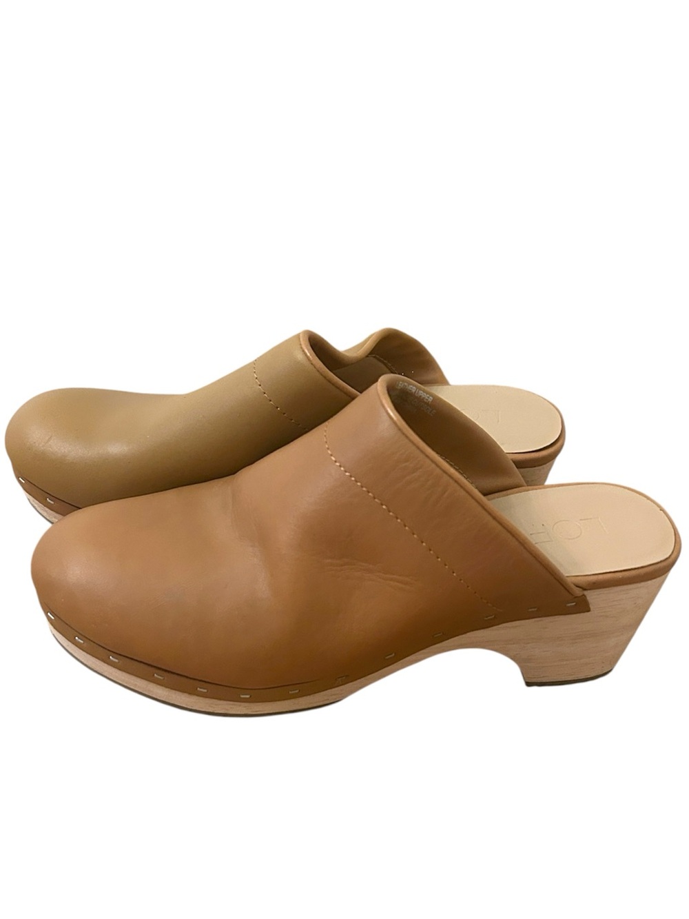 LOFT Upper Leather Mule Block Wedge Slip On Clogs Women’s Size 7.5 M